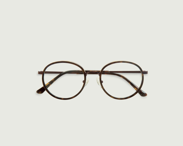 Bronze Tort::Alvaro Eyeglasses round tort metal top