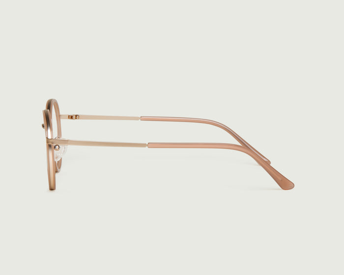 Toasted Peach::Alvaro Eyeglasses round nude metal side