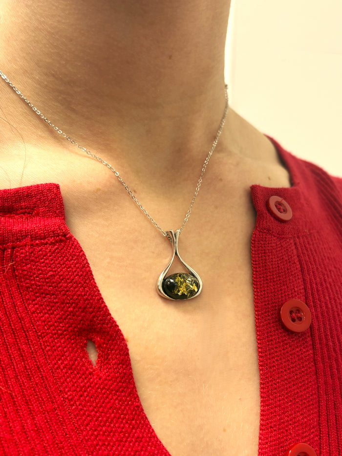 Amber Pendant Necklace