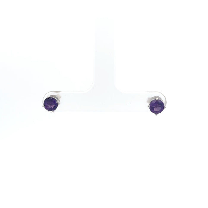 Amethyst White Gold Stud Earrings