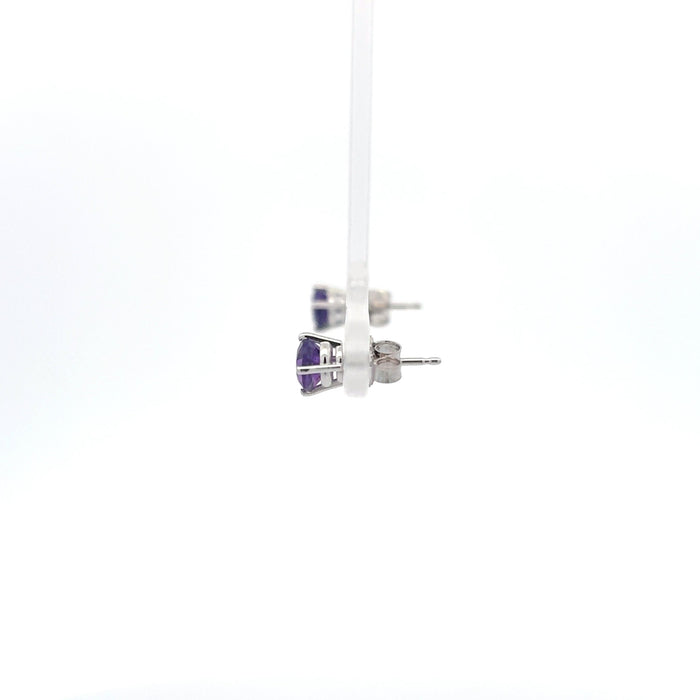 Amethyst White Gold Stud Earrings