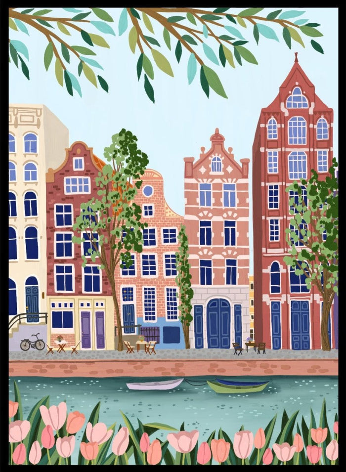 Amsterdam Canal Travel Art Print_Sugar & Canvas_Sugar & Canvas