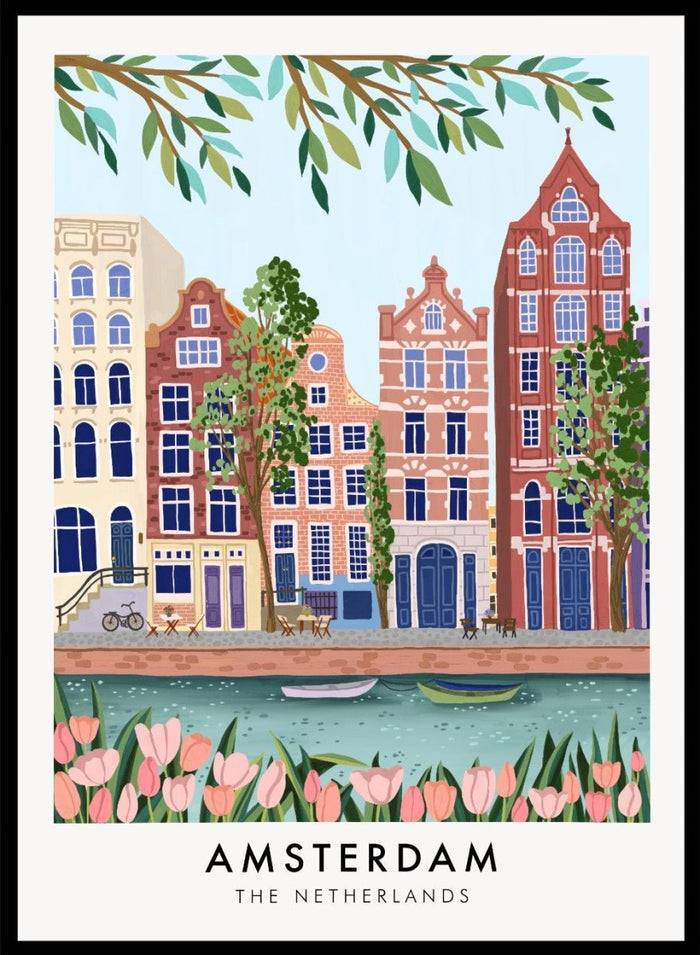 Amsterdam Canal Travel Art Print_Sugar & Canvas_Sugar & Canvas
