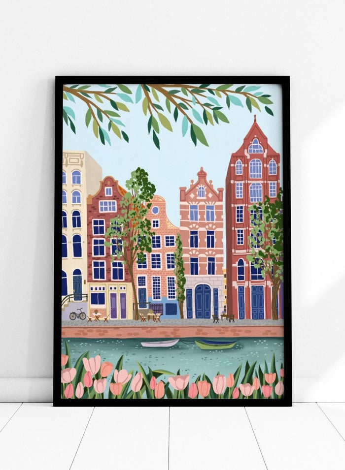 Amsterdam Canal Travel Art Print_Sugar & Canvas_Sugar & Canvas