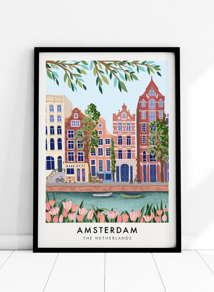 Amsterdam Canal Travel Art Print_Sugar & Canvas_Sugar & Canvas