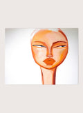 Sassy Side Eye by Amy Straley is a contemporary figurative art print featuring a playful feminine portrait, warm tones, and modern minimalist style.