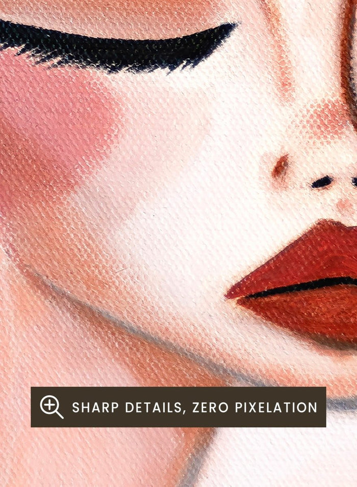 Artistic illustration of a woman's face with closed eyes on a light background. Serene Pink Portrait by Amy Straley is a contemporary figurative art print featuring a feminine portrait, soft pink tones, and modern expressive wall art.