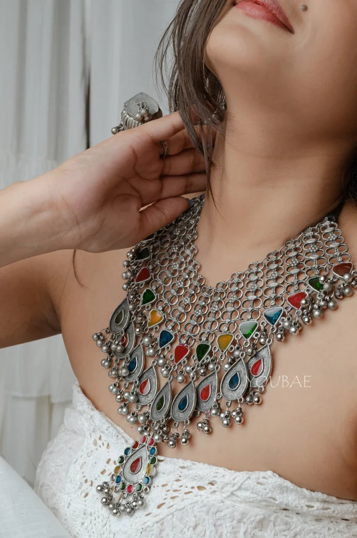 Anayeta Neckpiece Set-With Matching Earrings