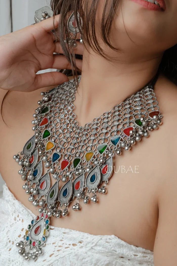 Anayeta Neckpiece Set-With Matching Earrings