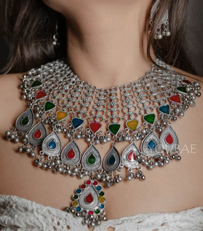 Anayeta Neckpiece Set-With Matching Earrings