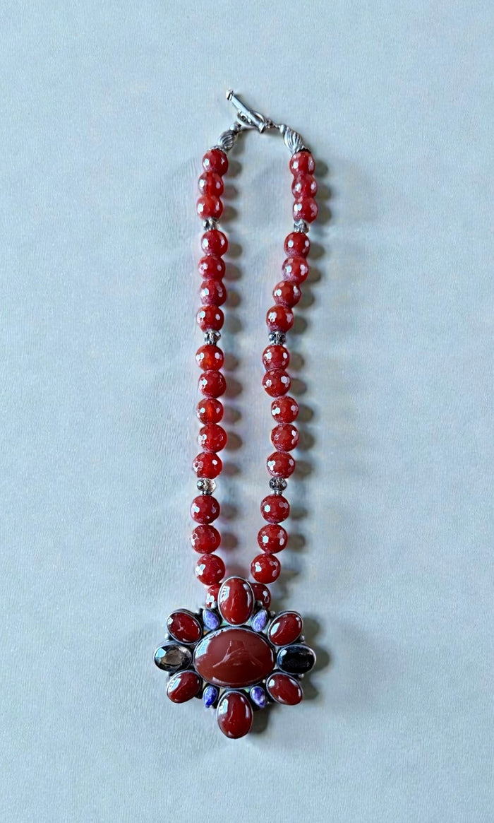 Ancient Echoes Preowned great condition Carnelian Red Necklace fashion