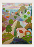 Angeles M. Pomata - Vibrant Coastal Village Art Print