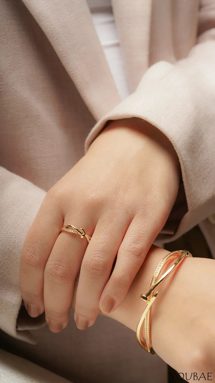 Angelic Combo of Free Size Anti Tarnish Bracelet & Ring