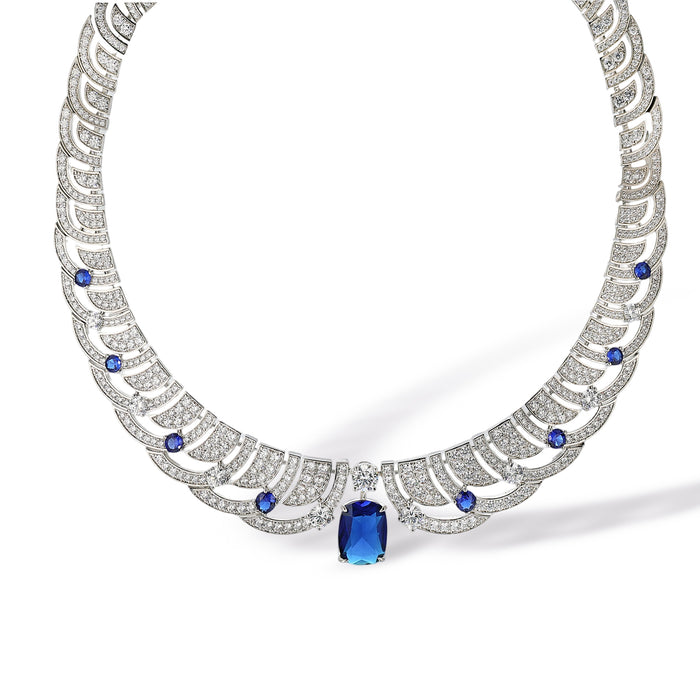 Annelin Nave Blue Laurel Leaf Necklace