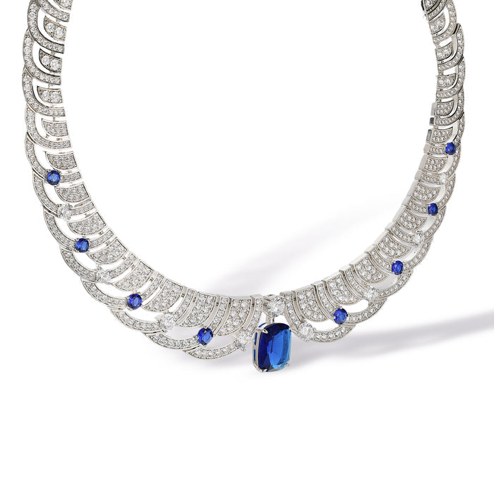 Annelin Nave Blue Laurel Leaf Necklace