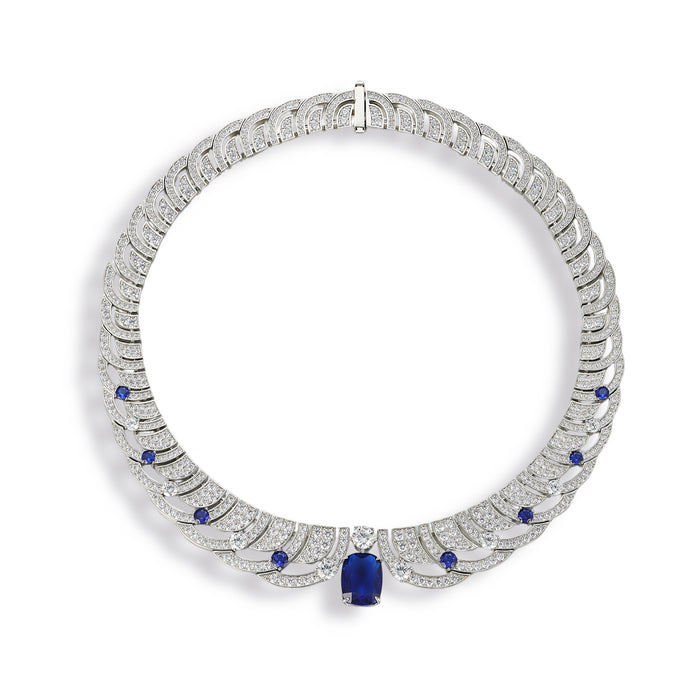 Annelin Nave Blue Laurel Leaf Necklace