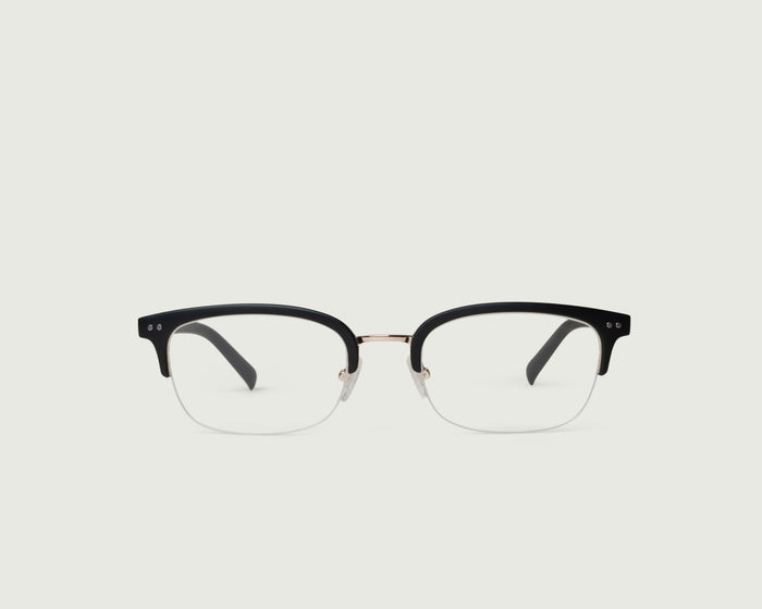 Charcoal::Arthur Eyeglasses browline black plant-based plastic front