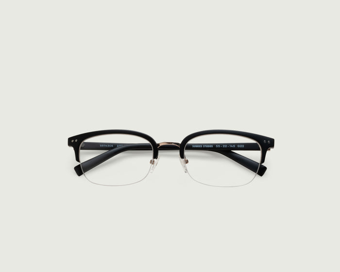 Charcoal::Arthur Eyeglasses browline black plant-based plastic top