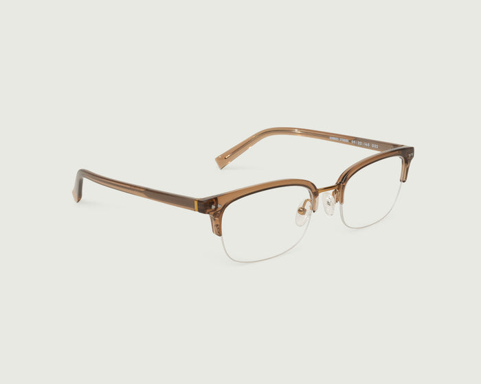 Almond::Arthur Eyeglasses browline black plant-based plastic front diagonal