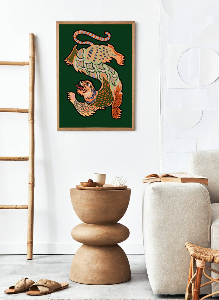 Arty Guava - Asian Tiger Green Art Print