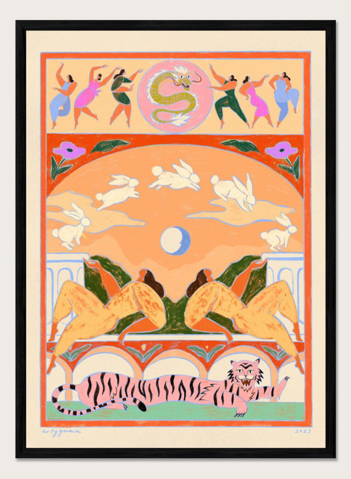 12x16 inches/30x40cm (Framing Available) / Black Wood Frame