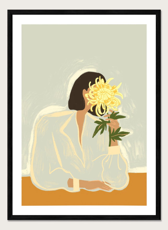 A4/8x12 inches (Framing Available) / Black Wood Frame