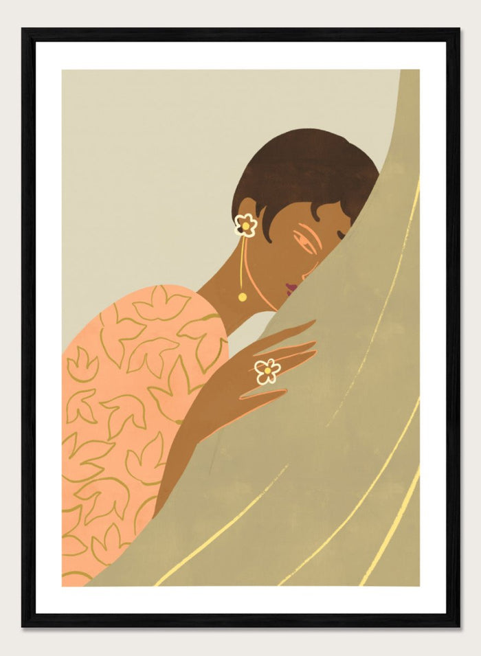 A4/8x12 inches (Framing Available) / Black Wood Frame