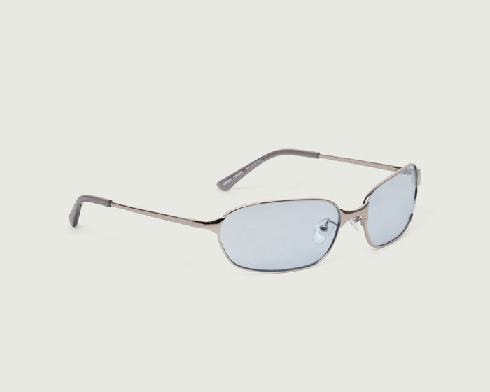 Silver Frost::Aspen Sunglasses rectangle Gray metal front diagonal