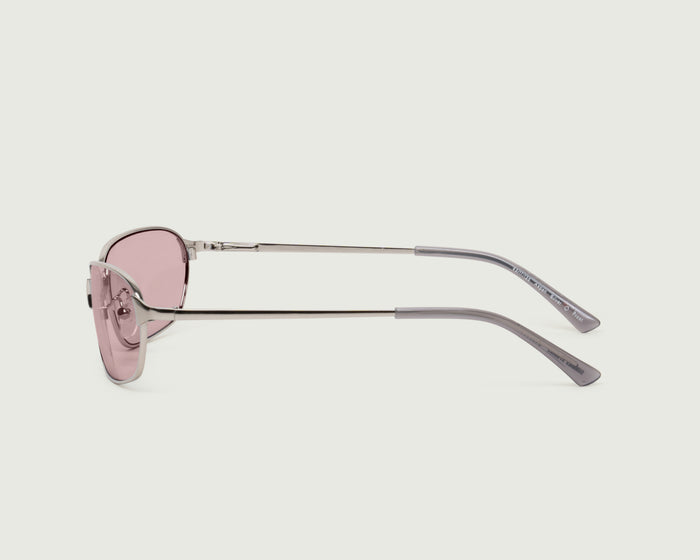 Silver Lychee::Aspen Sunglasses rectangle Gray metal side