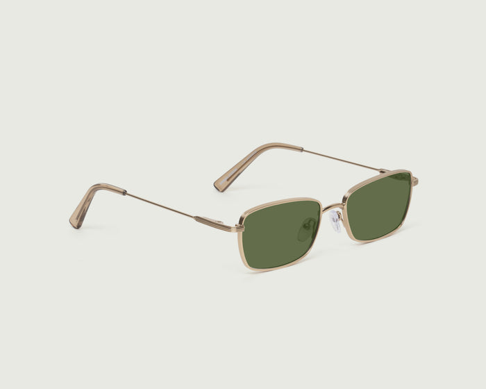 Gecko Adaptive::Austin Anti-Radiation Glasses Rectangle gold  metal front diagonal