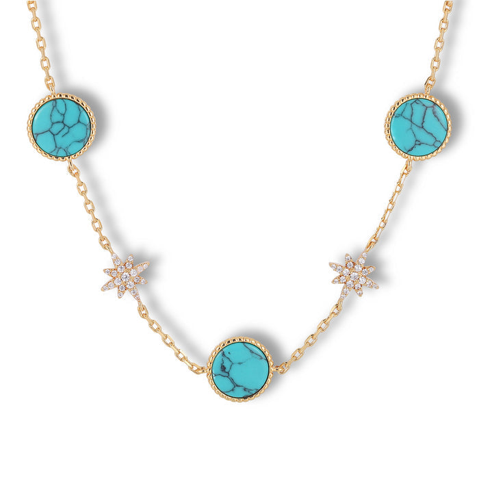 Azalaïs Lake Blue Starburst Necklace