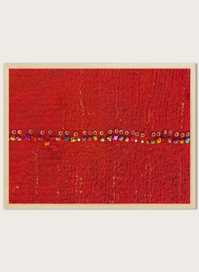 Pickers Sorting Chillies by Azim Khan Ronnie aerial photography print showing workers in red chilli fields Bangladesh, cultural documentary wall art poster