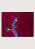 Drying Incense by Azim Khan Ronnie Aerial Photography print showing Vietnamese incense workers in Hanoi with vibrant red bundles, cultural documentary wall art poster.