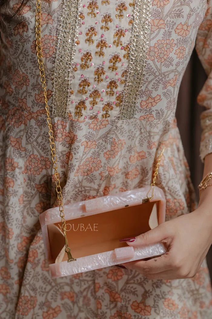 Baby Pink Resin Clutch
