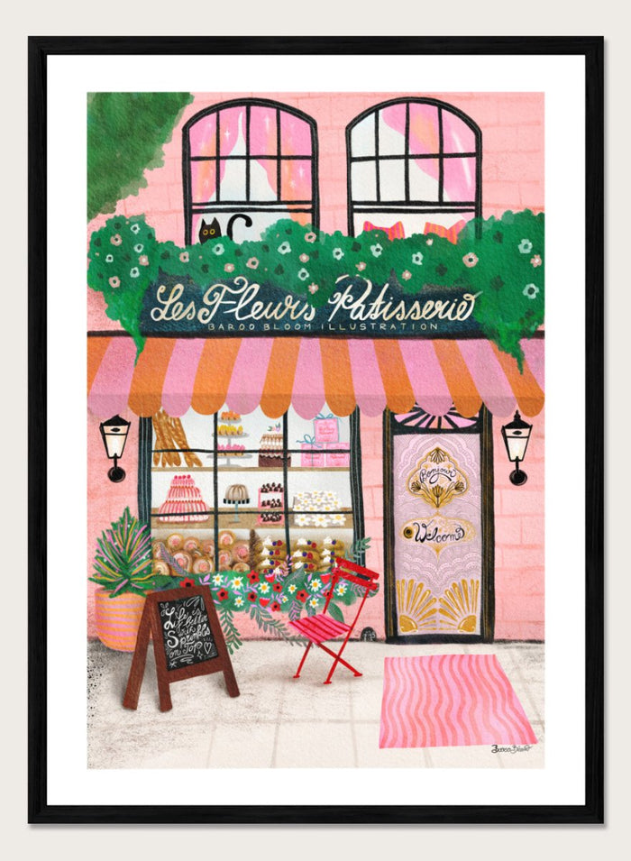 A4/8x12 inches (Framing Available) / Black Wood Frame