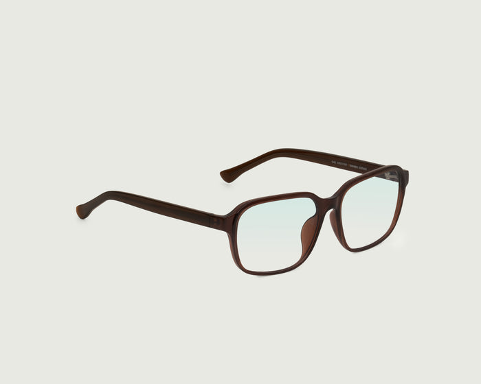 Cacao::Barry Anti-Radiation Glasses square brown recycled polyester front diagonal