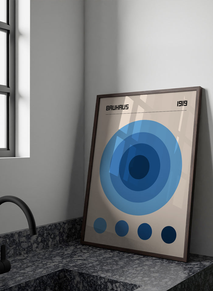 Bauhaus Geometric Circles Art Print