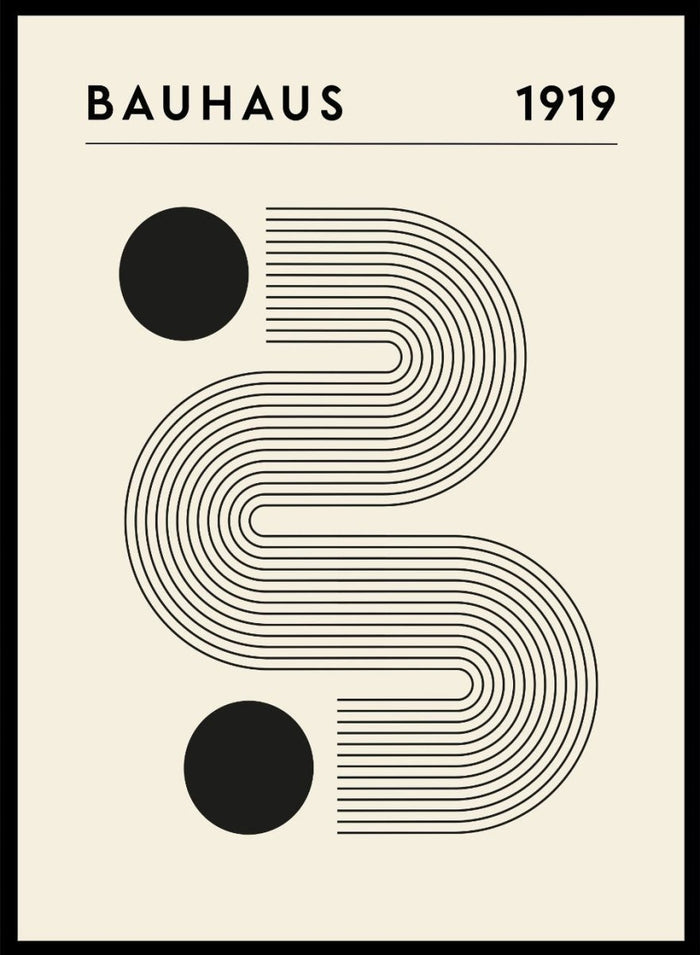 Bauhaus Geometric Lines Circles Abstract Art Print BH71_Sugar & Canvas_Sugar & Canvas