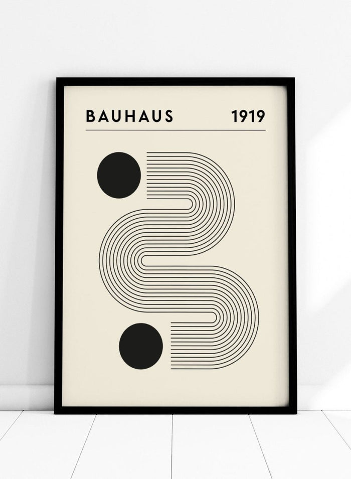 Bauhaus Geometric Lines Circles Abstract Art Print BH71_Sugar & Canvas_Sugar & Canvas