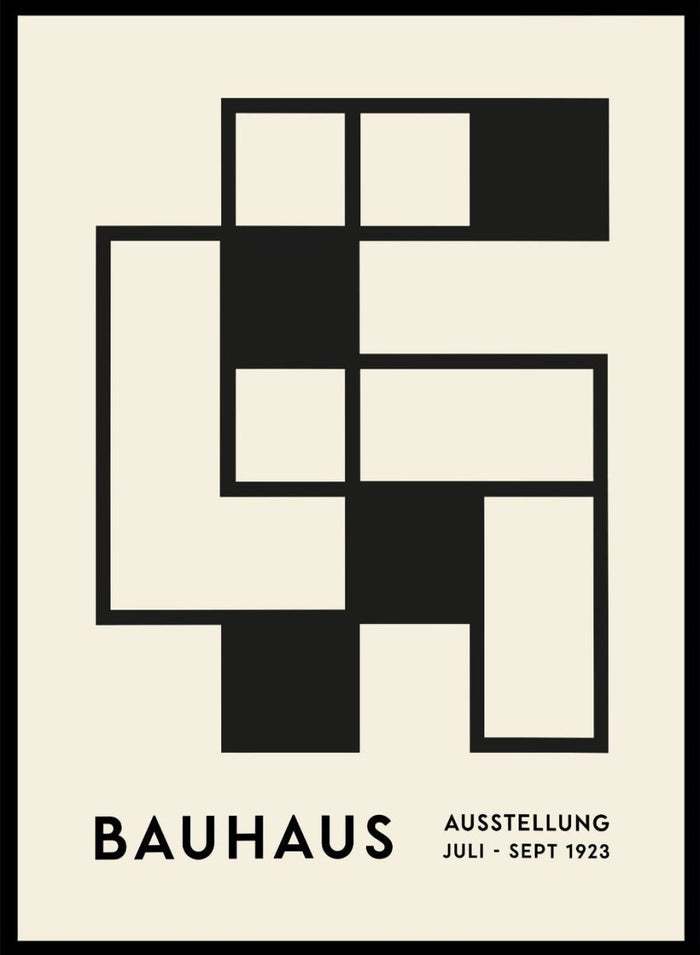 Bauhaus Geometric Squares Abstract Art Print BH70_Sugar & Canvas_Sugar & Canvas