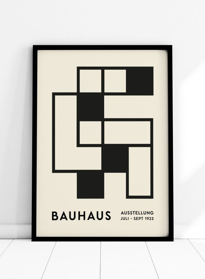 Bauhaus Geometric Squares Abstract Art Print BH70_Sugar & Canvas_Sugar & Canvas