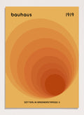 Bauhaus Orange Geometric Circles Art Print