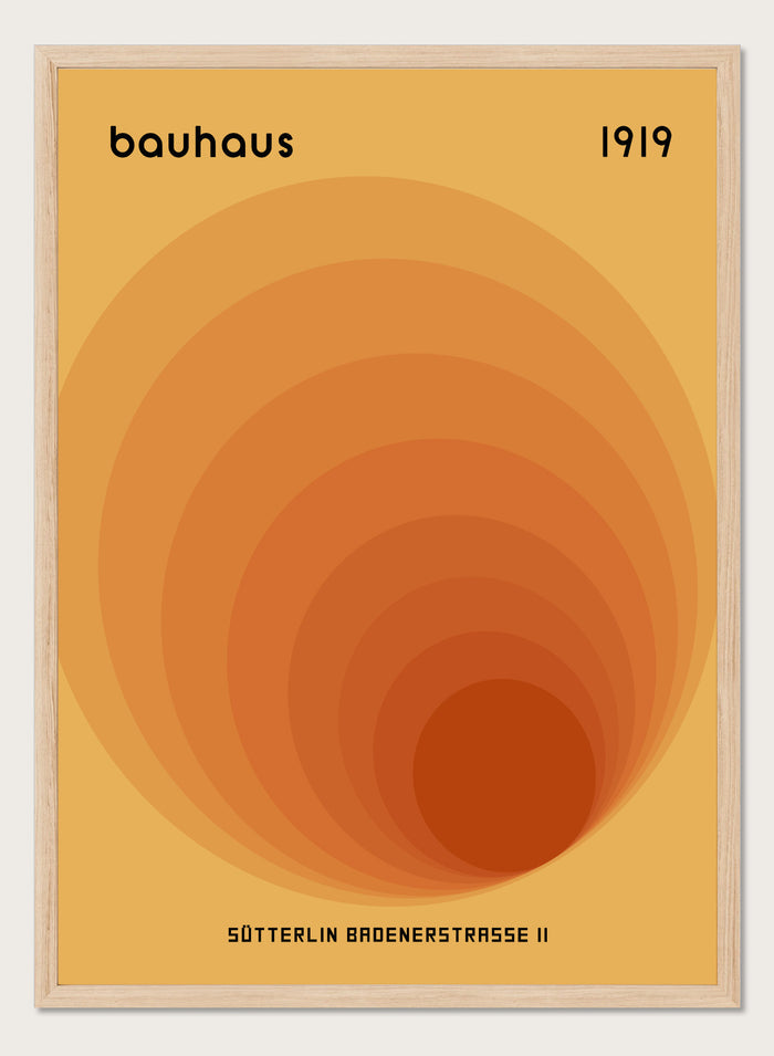 Bauhaus Orange Geometric Circles Art Print