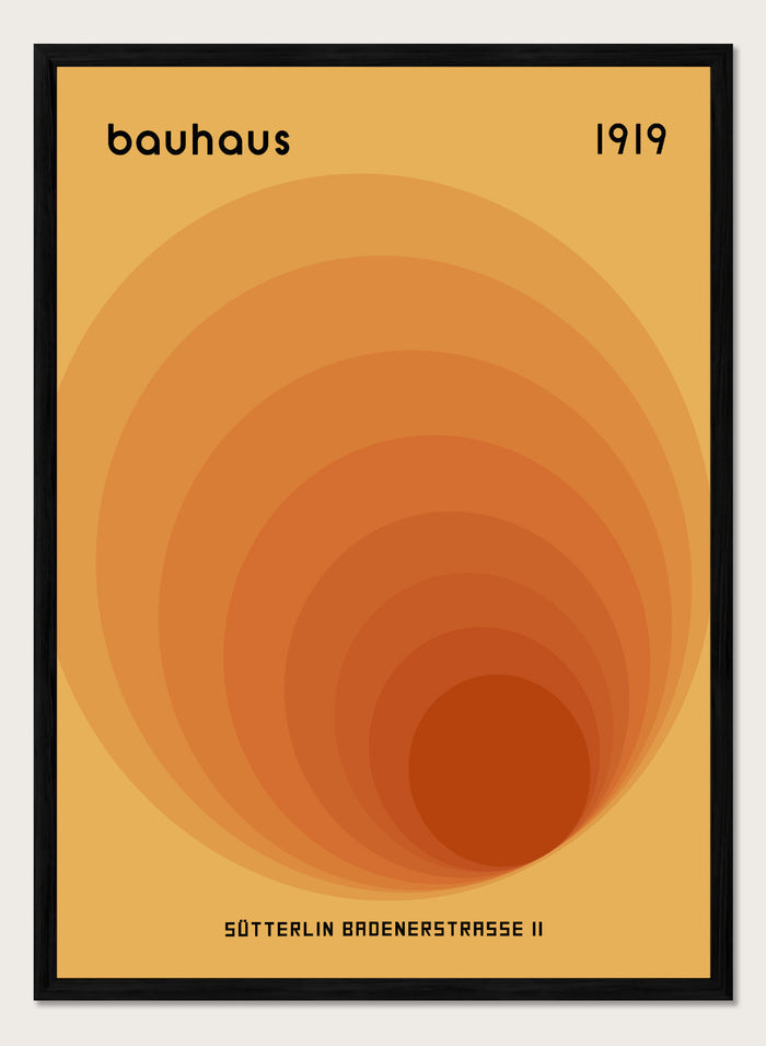 Bauhaus Orange Geometric Circles Art Print