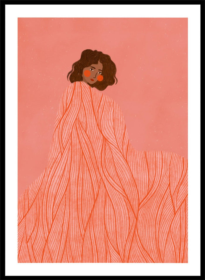 Bea Müller - Coral Woman Dreaming Art Print_Sugar & Canvas_Bea Müller