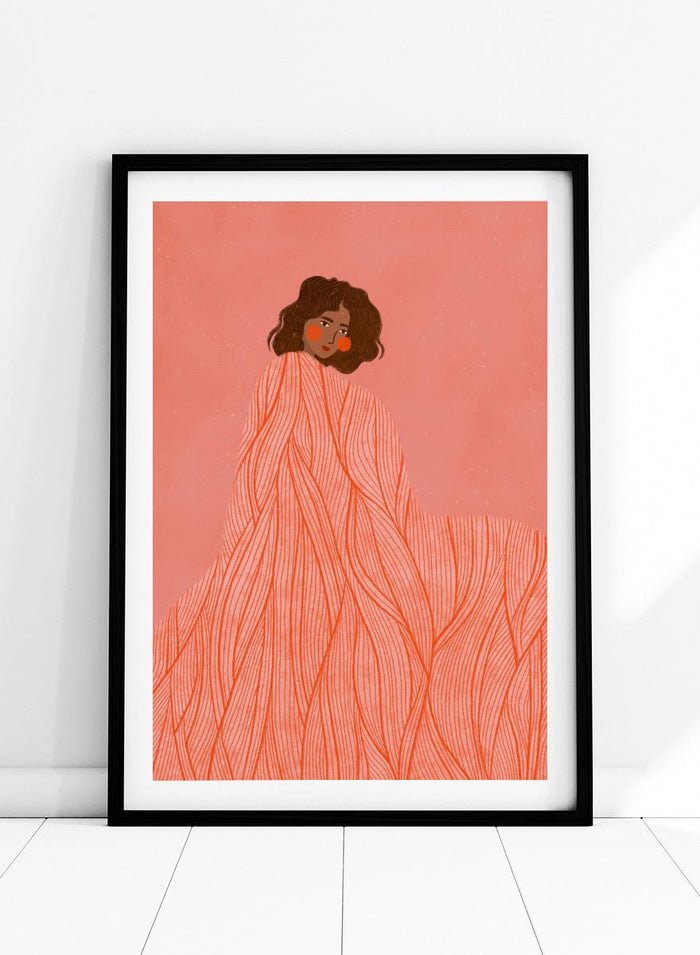 Bea Müller - Coral Woman Dreaming Art Print_Sugar & Canvas_Bea Müller