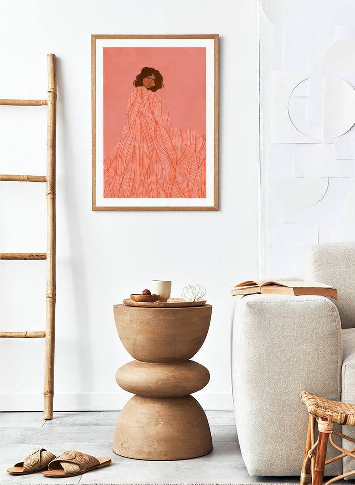 Bea Müller - Coral Woman Dreaming Art Print_Sugar & Canvas_Bea Müller