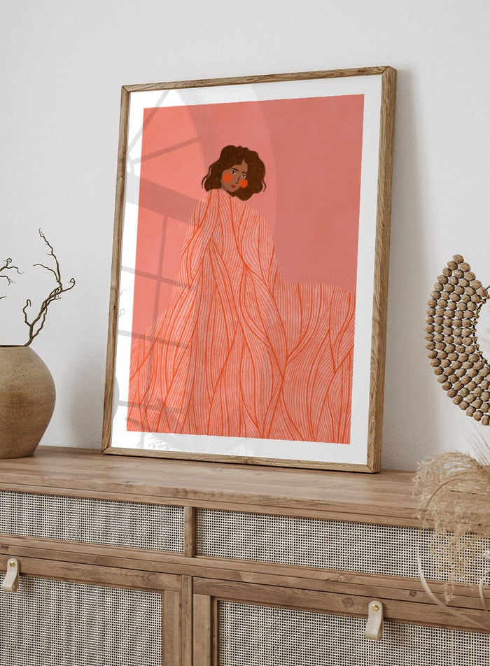 Bea Müller - Coral Woman Dreaming Art Print_Sugar & Canvas_Bea Müller