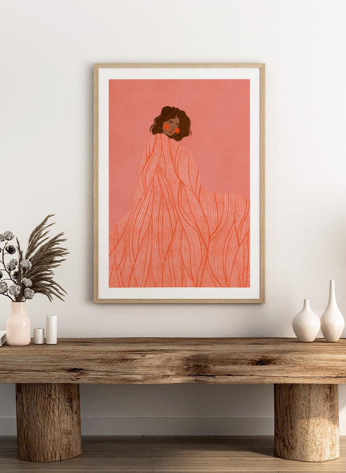 Bea Müller - Coral Woman Dreaming Art Print_Sugar & Canvas_Bea Müller