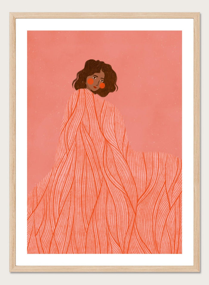 Bea Müller - Coral Woman Dreaming Art Print_Sugar & Canvas_Bea Müller